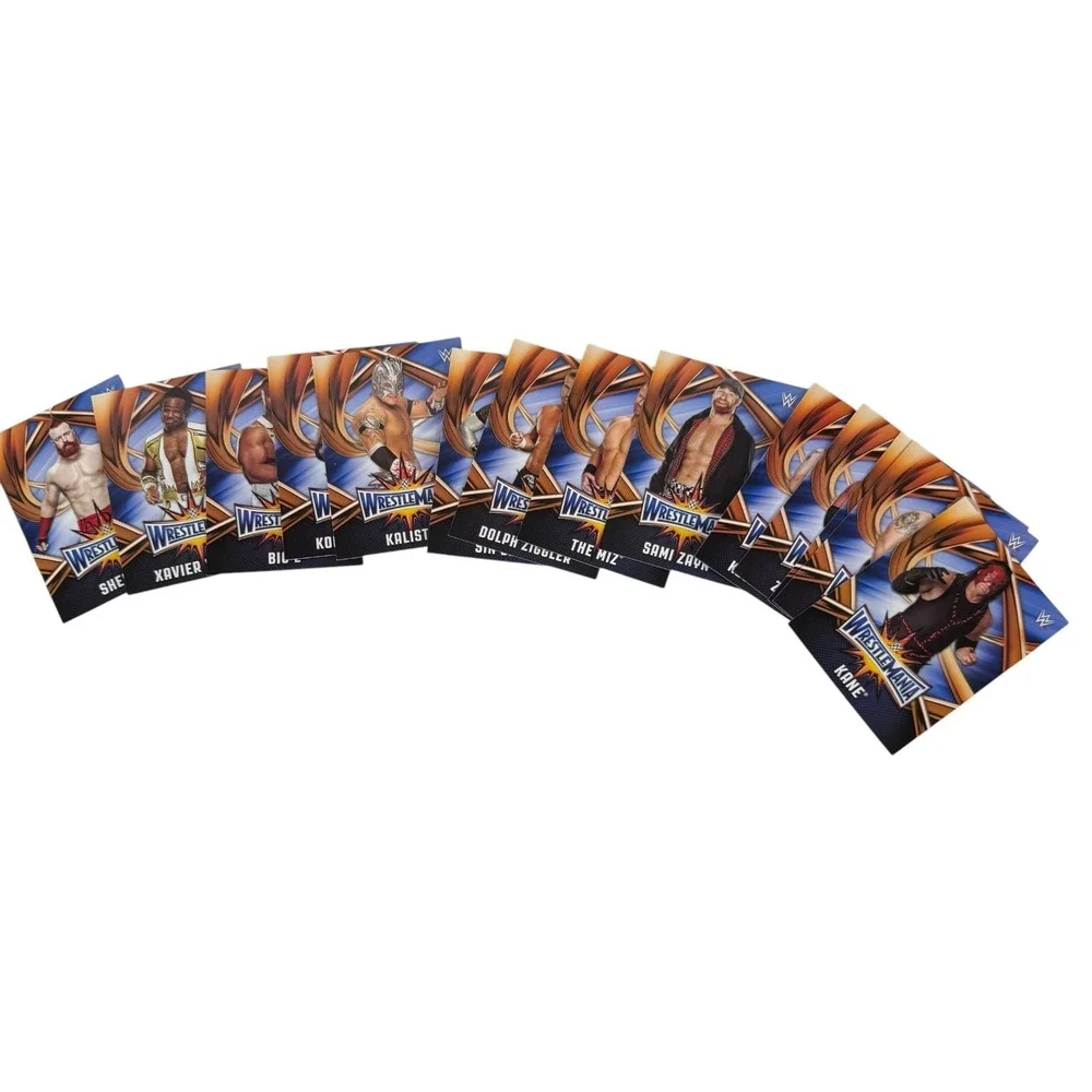 50 Topps WWE WrestleMania Cards Cardstock 2017 Trading Card Lot Plastic Case